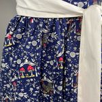 Unique Vintage  Navy Dakota Flare Whimsical Botanical Mushroom Dress Small Photo 4