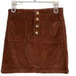Jolt  Brown Corduroy Mini Skirt with Buttons Sz 1 25 Waist Photo 0