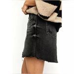 We The Free NWT Free People Brea Cut Off Denim Mini Skirt High Rise Faded Black Size 24 Photo 1