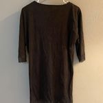 ZARA Olive Green  Shift Dress Faux Suede with Lace Detailing 3/4 Sleeve Photo 2