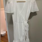 Maurice's  White Shortsleeve Mini Wrap Dress Size Small Photo 0