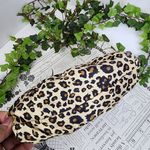 Vintage Leopard Animal Print Pouch Bag with Crossbody Chain Black Photo 3