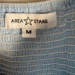 Area Stars Eyelet Trim Light Blue Long Sleeve Square Neck Dress Size Medium Photo 13