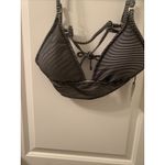 Shade & Shore Women's Pinstriped Swim Top Back Tie Black White Size XL 16-18 Photo 7