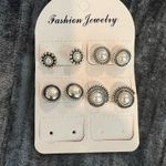 Elegant Silver and Pearl Stud Earrings Set Photo 0