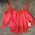 Dreamers  Crochet Trim Coral Top Photo 0