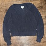 VS PINK v neck dark grey gray knit sweater. Size L Photo 2