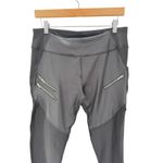 Gottex Studio Moto Mixed Media Leggings Black Zip Pockets Mesh Panels L NWT Photo 7