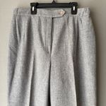 Evan Picone  sz 14  Gray Tweed 100% Wool Blend Straight Leg Dress Pants Luxury Photo 1