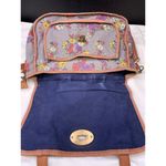 Fossil  Womens Floral Canvas Leather Vintage Crossbody Messenger Bag SKU 6572 Photo 7