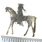 Rare Frank Salcido Sterling Silver Native American Rider Brooch β Signed STP Photo 4