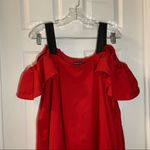 Umi Eason Red Cold Shoulder Short Ruffle Sleeve Dress L Size L Photo 4