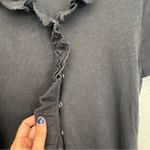 J.Crew Cotton Button V-neck Navy Tee Size Large Photo 2