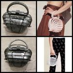 Cult Gaia 💕💕 Lillith Bag ~ Acrylic Mini Top Handle Bag Collapsible Gray Marble Photo 4