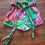Farm Rio NWOT  Green Tropical 100% Cotton Paperbag Shorts Size XS Photo 0