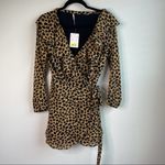 Free People  cheetah‎ ruffle wrap frenchie dress Photo 1