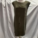Lafayette‎ 148 New York Womens Shift Dress Olive Green Cap Sleeve Back Zipper Size M Photo 2