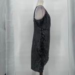 Grace Karin  Silver Sequin Dress Sz L Holiday Glam Clubwear Ruched Sparkly NYE Photo 3