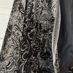 Chico's  Size‎ 3 Elegant Black Gray Velvet Burnout Paisley Blazer Jacket Size XL Photo 2