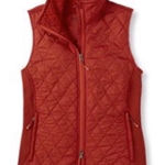 L.L. BEAN | Women's Orange Thinsulate Quilted Sherpa Fleece Lined Vest, M Reg Red Size M Photo 0