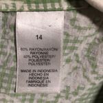 Alfred Dunner  Size 14 Short Sleeve Green with White Floral Button up Shirt Photo 6