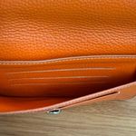 Orange Pebbled Leather Wallet Organizer Photo 7