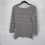 Lacoste  Ribbed Sweater‎ Womens 32 Gray Wool Viscose Blend Side Slits Photo 4