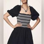 Anthropologie NWT Short Puff Sleeve Square Neck Smocked Mini Dress Photo 0