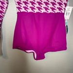 WET Swimwear One Piece Swimsuit Size XS Bonnie Houndstooth Long Sleeve NWT Purple Photo 3