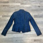 White House | Black Market  Dark Wash Button Front Military Style Denim Jacket J44 Photo 5