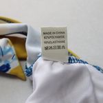 Yellow Floral Padded Halter Tie Knot Boho Swim Sports Bra Bikini Top L Large Photo 6