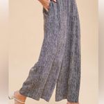 Hem & Thread  High Waisted Smocked Wide Leg Pants Black & White Textured NWT Photo 1