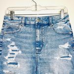 American Eagle Curvy Light Wash Destructed High Rise Shorts Photo 2