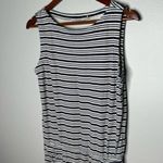 Athleta Tulip Striped Ruched Dress Navy & Cream sleeveless ruched comfort small Photo 2