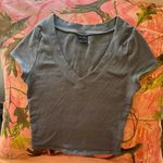 PacSun women’s est. pac grey cotton v neck short sleeve t shirt fitted tee Photo 0