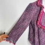 ROBBI & NIKKI Tweed Blazer Jacket Womens Small Pink Maximalist Office Fun Funky Photo 1