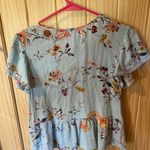 Eyeshadow Floral Women's Top - Blue Photo 3