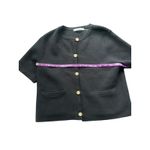 Abercrombie & Fitch Black Knit Cardigan Gold Button Short Sleeve Womens S Photo 3