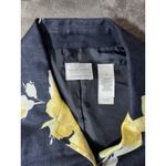 Emma James  By Liz Claiborne Linen Blend Size 12 Floral Blazer Jacket Navy Photo 3