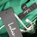Lulus  Emerald Green Sequin Halter Mini Dress Party Formal Size Large NWT Photo 8