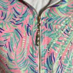 Lilly Pulitzer Pink Palms Bamboo Popover 1/2 Zip Sz XS Photo 3