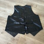 Vintage Fashion Fantasy Vest Black Sequined Halloween Vest Orange Size L Photo 4