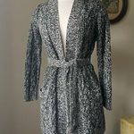 Gap Black and white chunky knit robe sweater Photo 0