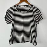 Amo Striped Distressed Short Sleeve Shirt Size Medium Photo 0