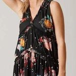 Free People Haze Floral Tunic Hi Low Green Tank Top Size Medium Photo 0