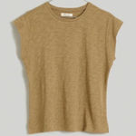 Madewell Cotton Boxy Slub Muscle Tee Tan Khaki Preppy Casual Basic Size Large Photo 0
