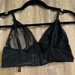 Victoria's Secret  Black Silky Rhinestone Bralette Medium Photo 1
