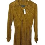 Anthropologie NWT  Long-Sleeve Mini Dress in Bronze Leopard Print Size XS Photo 4