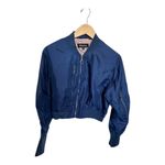 Shinestar  - womens medium navy blue cropped bomber jacket Photo 7