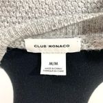 Club Monaco Gray Wool & Alpaca Blend Quilted Sleeve Cuff Knit Sweater Photo 3